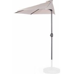 Mobili Rebecca Sombrilla media luna de aluminio y poliéster beige
