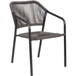 Wanderlust deco Silla de ratan sintético gris 56x60x80