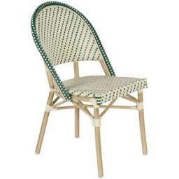 Oviala Silla de jardín de ratán verde y aluminio