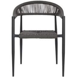 Fijalo Silla aluminio ratan negro 56x60x78cm