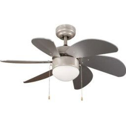 Wonderlamp Ventilador de techo pequeño plateado con luz