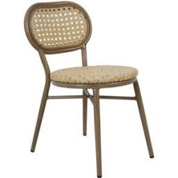 Oviala Silla de terraza de aluminio y ratán sintético