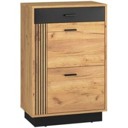 Petits meubles Mueble zapatero 2 puertas 1 cajón estratificado marrón