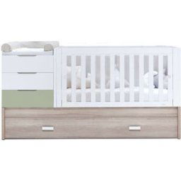 Alondra Cuna convertible marengo con cajones de 70x140 cm estilo nórdico