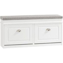 SoBuy Banco zapatero con 2 solapas mdf blanco
