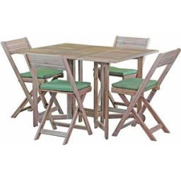 Estosa Juego mesa y 4 sillas en madera color natural