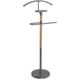 Versa Home Galán de noche moderno en metal y bambú gris
