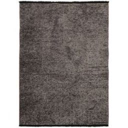 The Deco Factory Alfombra plano algodón negro reflejo de luz antracita 160x230