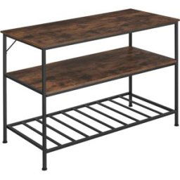 Tectake Estantería cocina estilo industrial 120x60x90,5 cm madera oscura