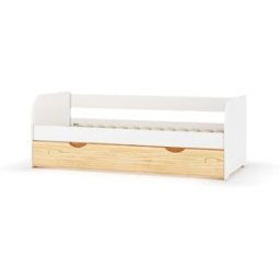 ID Kids Sofá cama nido madera maciza blanco y madera 80x190 cm