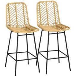 Homcom Taburetes de cocina 42.5x52x102 cm madera natural