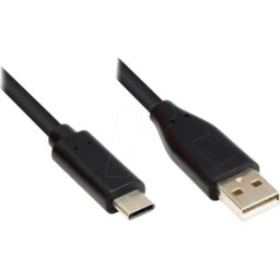 GOOD CONNECTIONS GC M0120 - Cable USB 2.0, conector C a conector a, CU, negro, 5 m