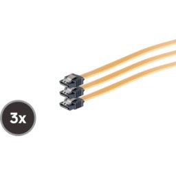 S-CONN SCO 78246-0.5-Y3 - Cable serial ATA, 50cm, recto, resorte de metal, paquete de 3