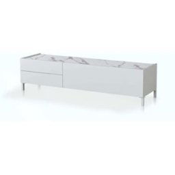 ORESTELUCHETTA Mueble tv efecto madera blanco brillo cm. Al.42 x l.160 x p.40