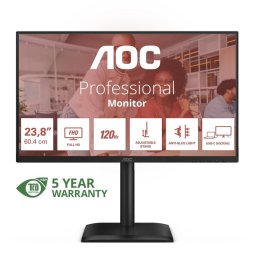AOC E4 24E4CV 24" FHD 120Hz IPS 24E4CV Altura Ajustable Altavoces USB-C 90W HDR VESA