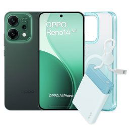 Smartphone OPPO Reno14 5G Pack de Lanzamiento 12GB RAM 512GB 6.59" AMOLED 120Hz Luminous Green