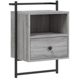 Maison Chic Mesita de noche de pared madera gris sonoma 40x30x61 cm