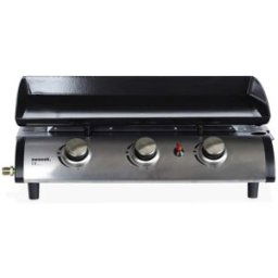 sweeek Plancha de gas con 3 quemadores de acero inoxidable, 7 5kw, negro