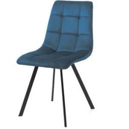 ORESTELUCHETTA Juego 4 sillas azules, al87xan44xpr56 cm, terciopelo cocina o salón