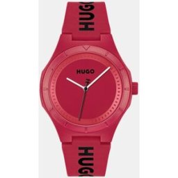 HUGO Reloj de hombre Lit for Him 1530346 de silicona rojo. Rojo