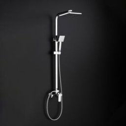 UG Set de ducha extensible con grifo monomando modelo Maza en cromo. Cromado