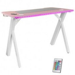 Mesa Gamer Mars Gaming MGD100RGB - 100cm x 60cm x 74cm - Rosa - Inside-Pc