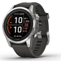 Reloj deportivo Garmin Fēnix 7S Pro 1.2" Power Glass GPS Solar Plata Banda Grafito 32GB