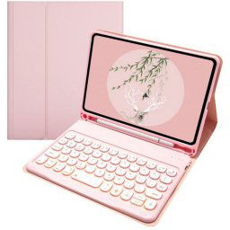 Royal Bailey TS006D Funda con Teclado Bluetooth Inglés QWERTY USA para iPad Mini 6 Rosa