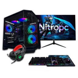 PC Sobremesa NitroPC Pack Gold Plus i5-14400F 16GB 1TB NVMe RX 6600 Monitor 24" WiFi RGB