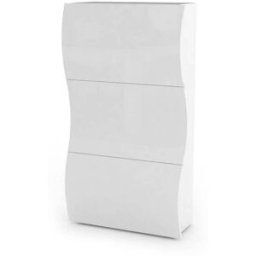 Dmora Zapatero efecto madera blanco brillo 71x27h122 cm