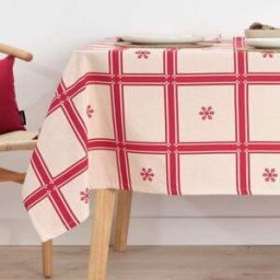 Muare Home Mantel navidad antimanchas reversible jacquard a cuadros 350x170cm