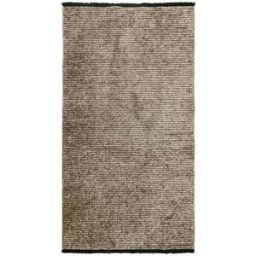 The Deco Factory Alfombra plano de algodón negro reflejo de luz gris 80x150