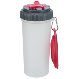 Set de viaje Trixie contenedor de comida y agua para mascotas - 2 x 350 ml, 11 x 23 cm (Diám x Al)