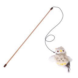 Búho con plumas TIAKI caña electrónica para gatos - 1 unidad