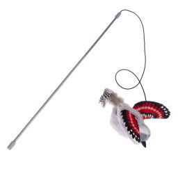 Pájaro con plumas TIAKI caña de pescar electrónica para gatos - 1 unidad