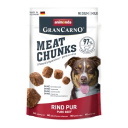 animonda Gran Carno Meat Chunks Medium / Maxi snacks para perros - Vacuno puro (4 x 80 g)