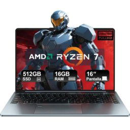 Portátil Vanwin NS316 16,1" Ryzen 7 7735HS 16GB 512GB SSD WiFi 6 Huella Gris