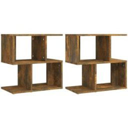 Maison Chic Lote de 2 mesitas de noche contrachapada madera marrón 50x30x51,5cm