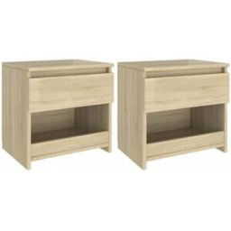 Maison Chic Juego de 2 mesitas de noche madera roble marrón 40x30x39 cm