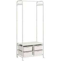 Homcom Perchero con zapatero 63x37x153 cm blanco