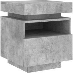 Maison Chic Mesita de noche con luces led madera gris hormigón 40x39x48,5 cm