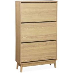 sweeek Mueble zapatero escandinavo, decoración en madera, natural
