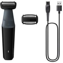 Philips Afeitadora corporal Serie 3000, recorta y afeita, uso en seco y húmedo, 50 min de autonomía, para todas las partes del cuerpo.
