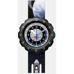 Flik Flak Reloj de niño Space Trip FPSP057 de plástico reciclado negro. Negro