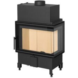 ROMOTOP Chimenea Leña Heat F58/31 Esquinera Derecha Puerta Lateral. Negro