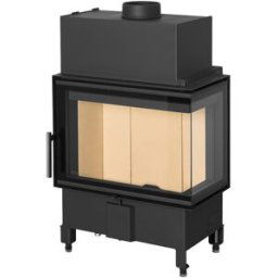 ROMOTOP Chimenea Leña Heat F68/31 Esquinera Derecha Puerta Lateral. Negro