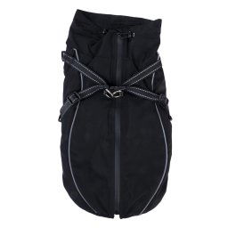 Abrigo con arnés TIAKI Arkon, negro para perros - aprox. 40 cm de largo de espalda
