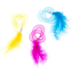 TIAKI conjunto de juguetes para gatos de tubos con plumas - Set de 3