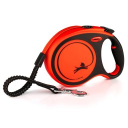 Correa extensible flexi Xtreme naranja con cinta de 8 m - Talla L: hasta 55 kg
