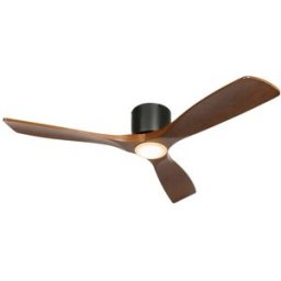 QAZQA Ventilador de techo negro madera con led y mando